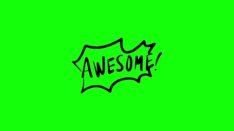 Animated awesome text lettering on a green screen background Stock Footage 336985484