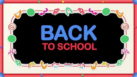 Animated Back to School Blackboard Border Frame Loop Stock Footage 345314578