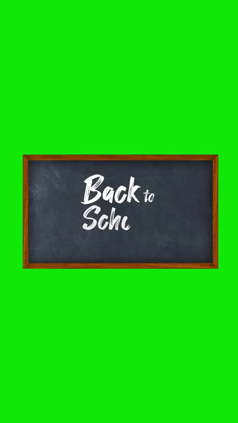 Animated Back to School Chalkboard Sign on a Green Screen Background Stock Footage 337736786