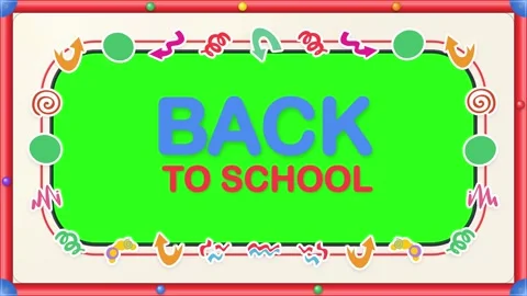 Animated Back to School Green Screen Whiteboard Frame Stock Footage 345304333