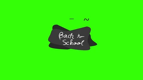Animated Back to School Text with Checkmarks and Braces on Green Screen Stockbeeldmateriaal 334655601