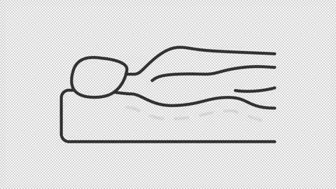 Animated back support outline icon Stock Footage 345254053