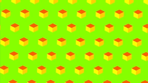 Animated background of 3D seamless circles of bright cubes from small enlarged. Video stock 141636516
