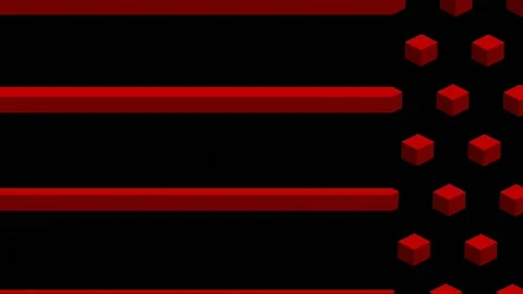 Animated background of 3D seamless circles of bright cubes from small enlarged.  Stock Footage 141636658