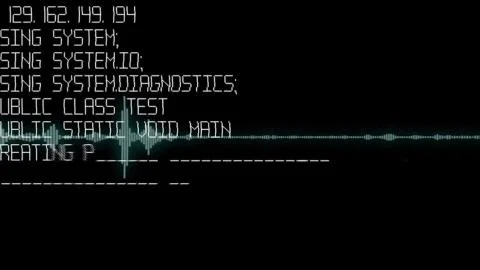 Animated background with audio elements. Sound track on display. Audio signal Stock Illustration