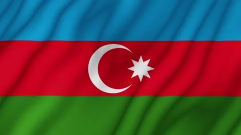 Animated background. Azerbaijan flag in 4k. National flag fluttering in the w Stock Footage 306311241