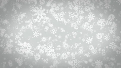 Animated Background With Beautiful Heavy Snowfall, Many Different Flakes Stock Footage 145985704