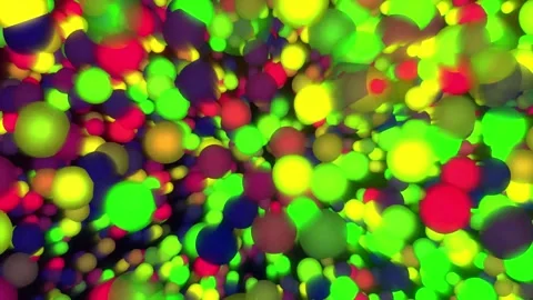 Animated background of beautifully glowing multicolor bubbles Stock Footage 325615937