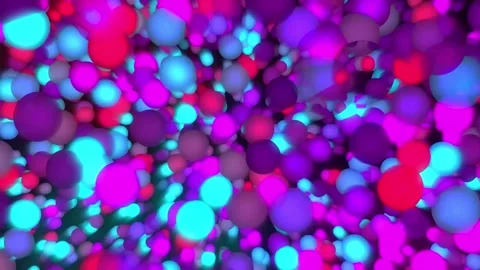 Animated background of beautifully glowing multicolor bubbles Stock Footage 325615994