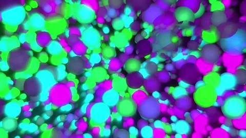 Animated background of beautifully glowing multicolor bubbles Stock Footage 325616004