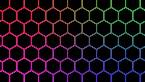 Animated background of a black honeycomb pattern. 库存影片 316400976