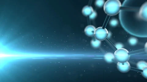 Animated Background Blue Flare And Atom 001 Video stock 35631162