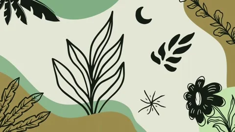 Animated background boho style modern aesthetic simple background Stock Footage 295885354