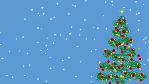 Animated Background Christmas Tree Green Celebration Particles Balls Lights Star Stock Footage 165523759