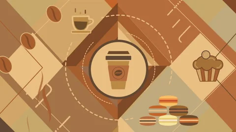 Animated Background on Coffee Video stock 94316672