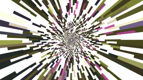 Animated background of colorful segments creating effect of long tunnel. Design Stock Illustration