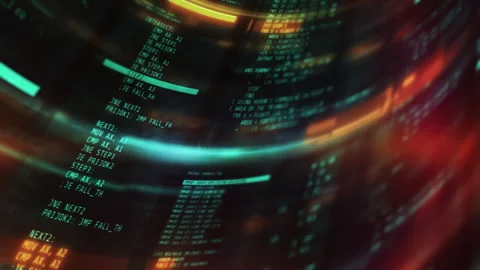 Animated background with computer code in interface windows. Stock Footage 262417510