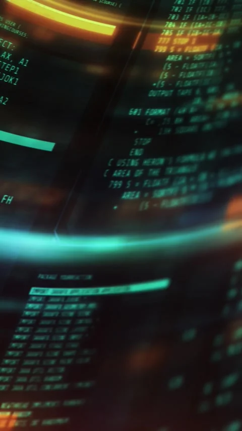 Animated background with computer code in interface windows. Stock Footage 285897027