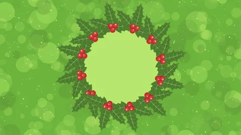 Animated background with copyspace for logo and mistletoe Christmas viscum Stock Footage 95802710