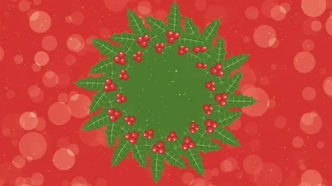 Animated background with copyspace for logo and mistletoe Christmas viscum Stock Footage 95803098