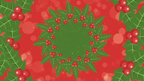 Animated background with copyspace for logo and mistletoe Christmas viscum Stock Footage 95803403