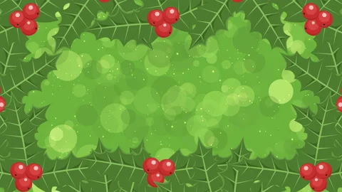 Animated background with copyspace for text or logo and mistletoe Christmas 스톡 동영상 95802524