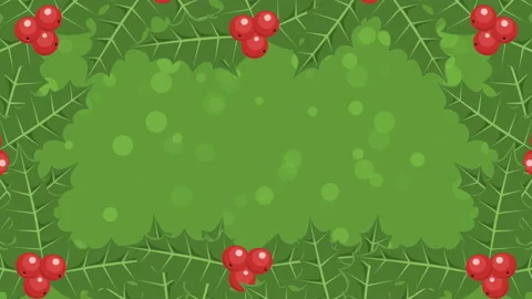 Animated background with copyspace for text or logo and mistletoe Christmas Stock Footage 95802669