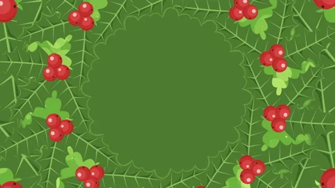 Animated background with copyspace for text  or logo and mistletoe Christmas Stock Footage 95803283