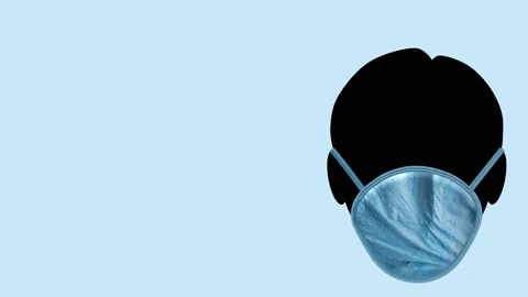 Animated Background Covid Face Mask Cover Protection Mouth Breath Stock Footage 205133953