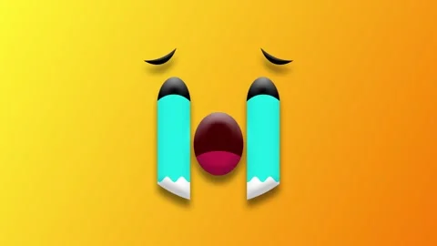 Animated background of crying face on gradient yellow colour. Stock Footage 270451104