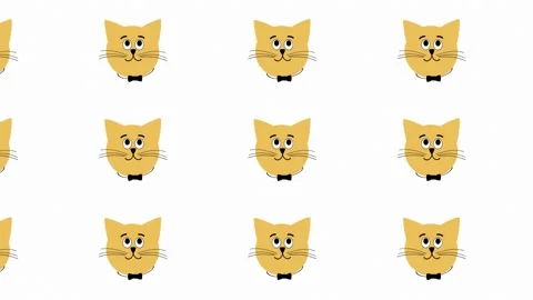 Animated background of dancing cat portraits Stock Footage 194841931