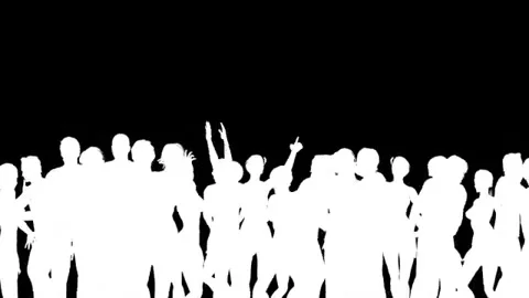 Animated background of dancing people silhouettes 库存影片 330987204