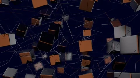Animated background of dynamically moving cubes and lines. Stock Footage 139406058