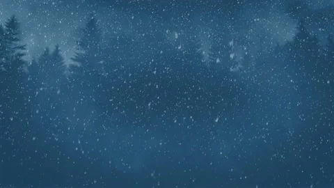 Animated background features a dark winter scenery with falling snow Stock Footage 160609015