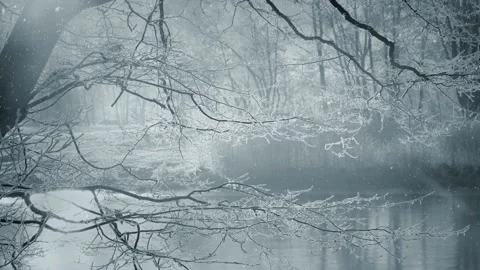 Animated background features a winter scenery with falling snow Stock Footage 160604762