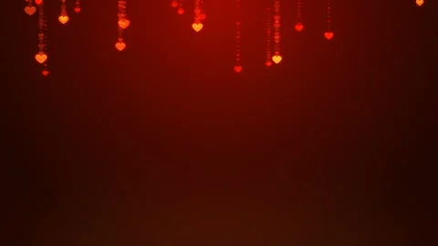 Animated background featuring red hearts rain falling Stock Footage 94457061