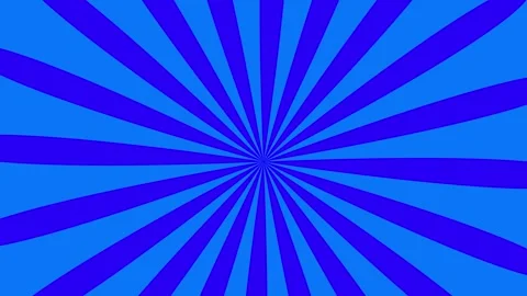 An animated background featuring a vibrant radial pattern of blue sunburst r Stock Footage 283572533