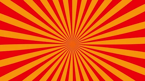 An animated background featuring a vibrant radial pattern of yellow red sunb Stock Footage 283572637