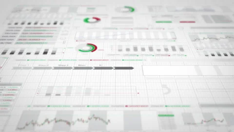 Animated background filled with trading charts reflecting market fluctuations Stock Footage 335257565