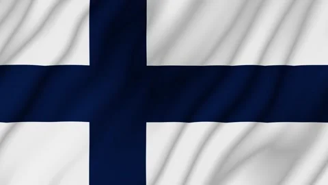 Animated background. Finland flag in 4k. National flag fluttering in the wind Stock Footage 306312682