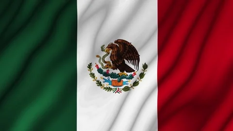 Animated background. Flag of Mexico in 4k. National flag fluttering in the wi Stock Footage 306314720