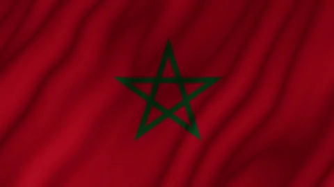 Animated background. Flag of Morocco in 4k. National flag fluttering in the w Stock Footage 306314726