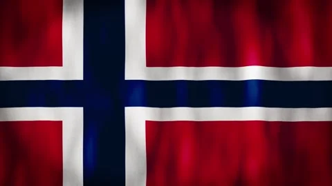 Animated background. Flag of Norway in 4k. National flag fluttering in the wi Stock Footage 306314754