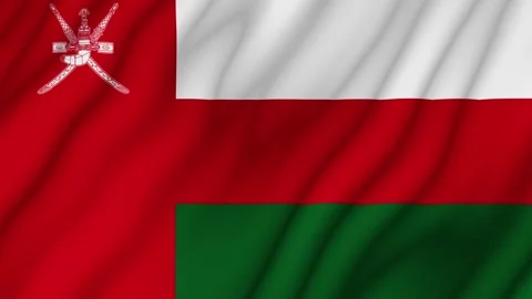 Animated background. Flag of Oman in 4k. National flag fluttering in the wind Stock Footage 306314780