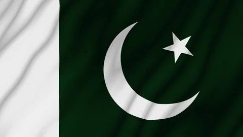Animated background. Flag of Pakistan in 4k. National flag fluttering in the Stock Footage 306314778