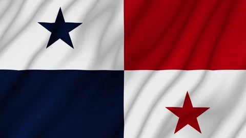 Animated background. Flag of Panama in 4k. National flag fluttering in the wi Stock Footage 306314784