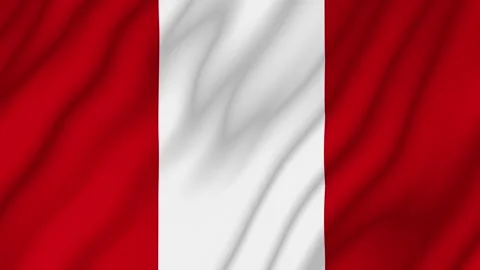Animated background. Flag of Peru in 4k. National flag fluttering in the wind Stock Footage 306314791