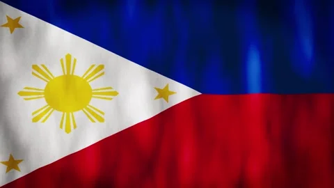 Animated background. Flag of Philippines in 4k. National flag fluttering in t Stock Footage 306314812