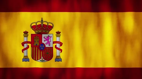 Animated background. Flag of Spain 4k. National flag fluttering in the wind Stock Footage 306314912