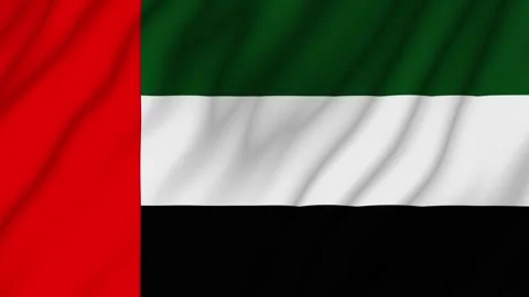 Animated background. Flag of UAE 4k. National flag fluttering in the wind Stock Footage 306315954
